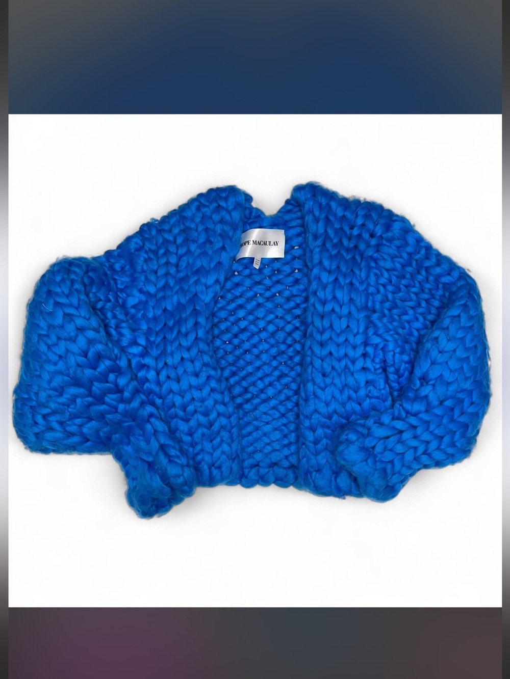 Hope Macaulay Vibrant Electric Blue Chunky Knit size Small/Medium